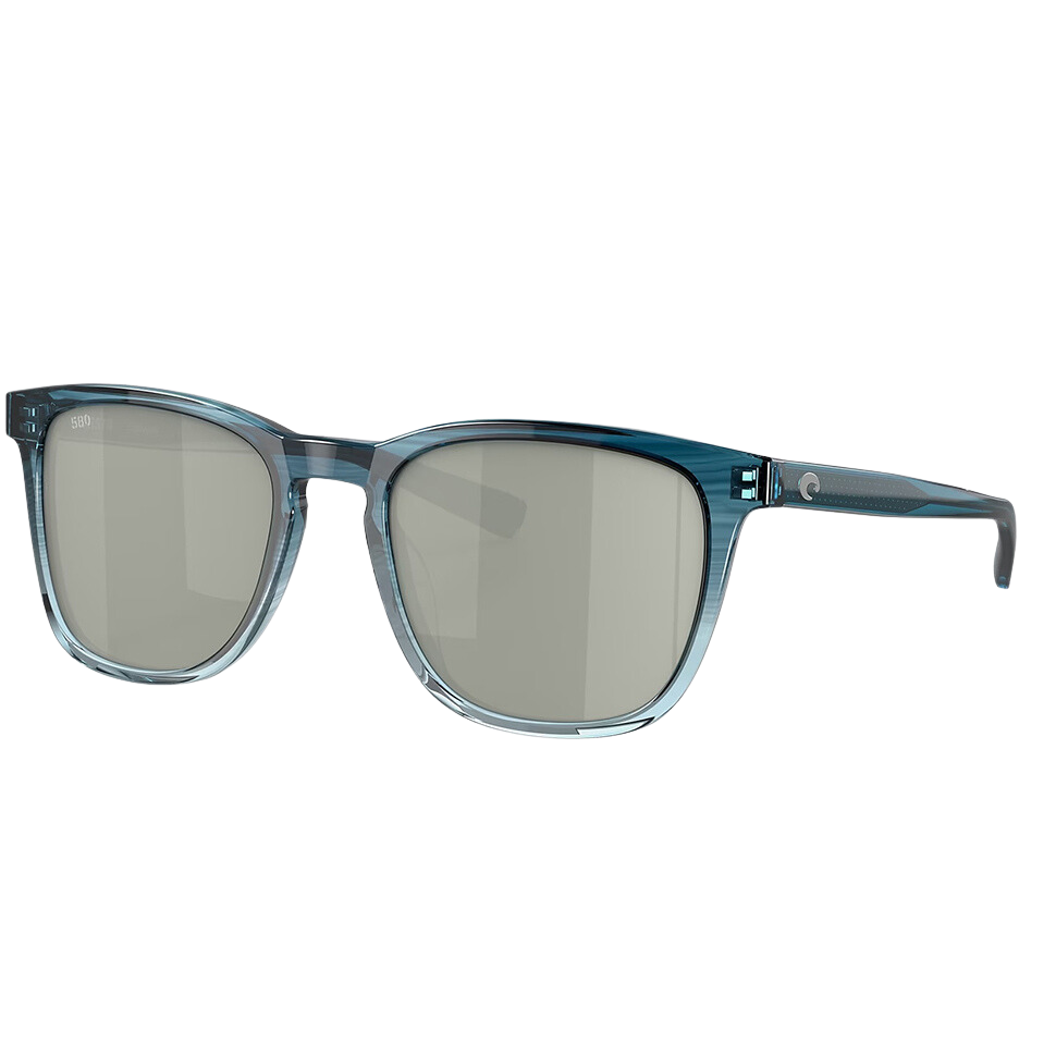 Costa Sullivan Polarized Sunglasses in Shiny Deep Teal Fade with Grey Silver Mirror 580G